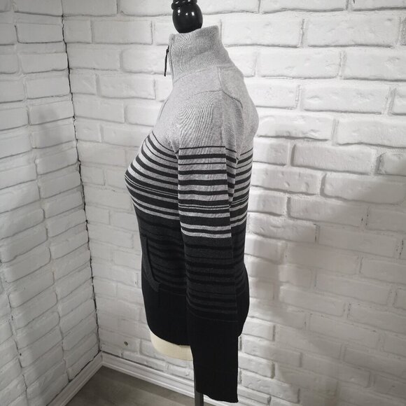 NWOT Denver Hayes Soft Ladies Size Small Full Zip Grey & Black Sweater - Picture 7 of 10